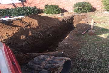 Main line sewer replacement in Atlanta GA.